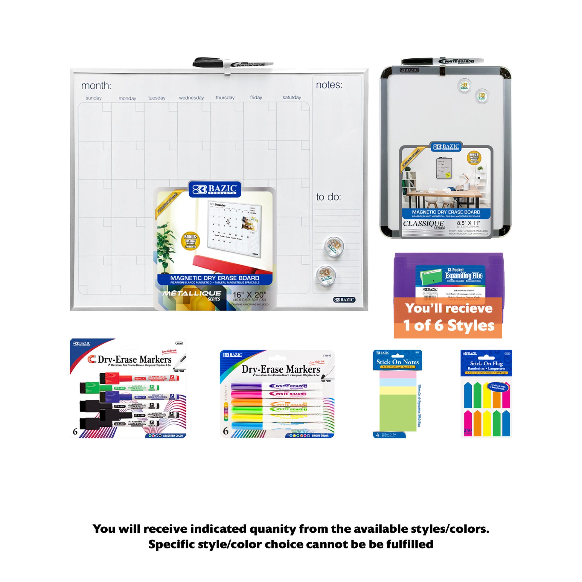 Home Dry Erase Calendar and Board Combo with Markers, Plus