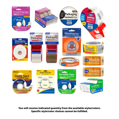 Jumbo Assortment of Adhesive Tapes, Standard colors, 16 items, PLUS