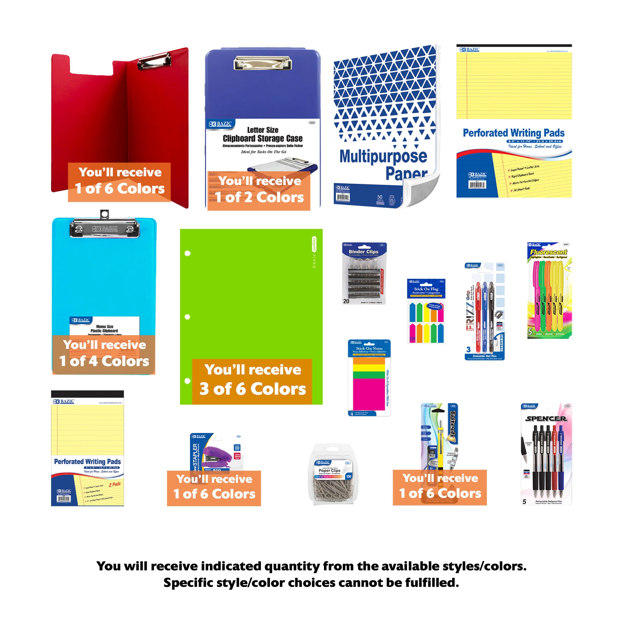 Storage Clipboard and Accessories Kit, 18 items, PLUS