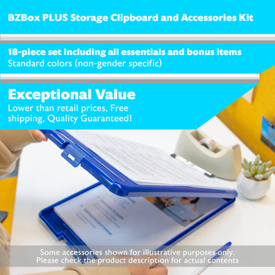 Storage Clipboard and Accessories Kit, 18 items, PLUS