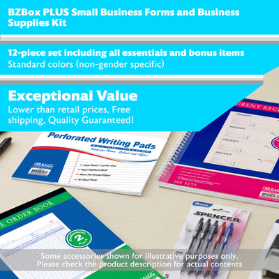 Small Business Forms and Business Supplies Kit, 12 items, PLUS