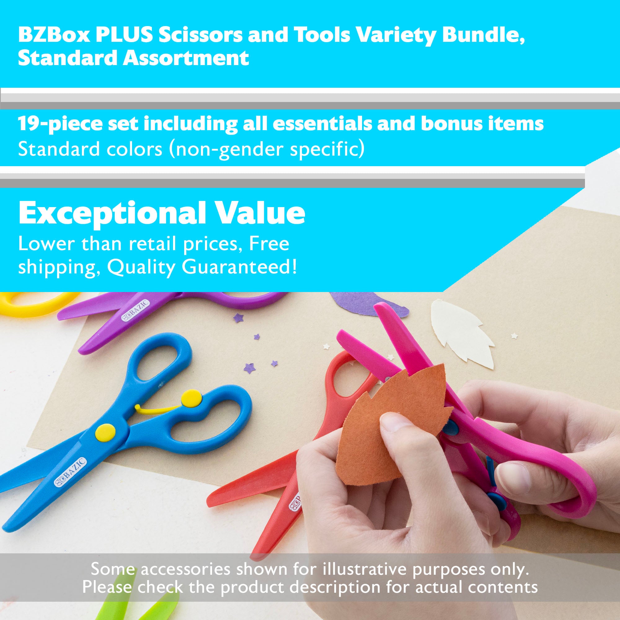 Scissors and Tools Variety Bundle, Standard Assortment, 19 items, PLUS