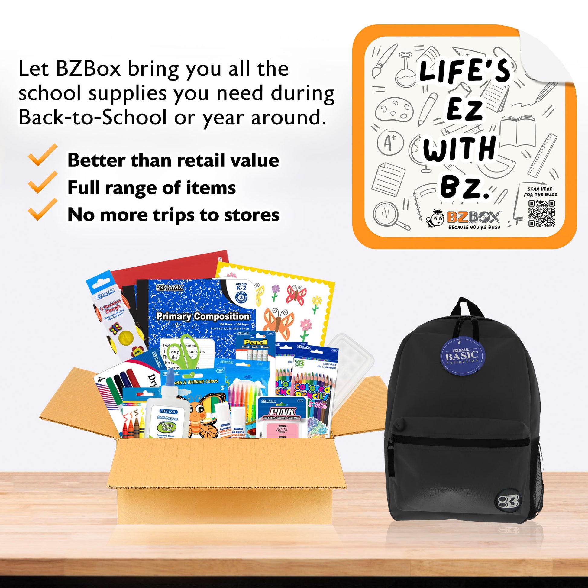 Back to School Kit, Kindergarten, Std, Plus, US - BZBox