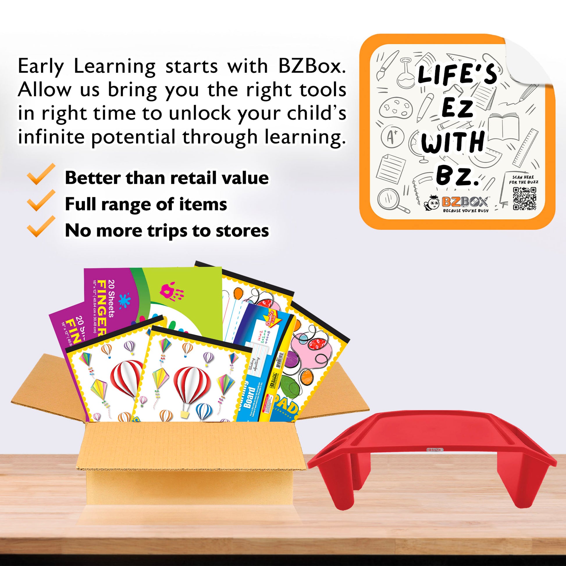 Early Learning Kit, with Standard Lapboard,  8 items, Plus - BZBox