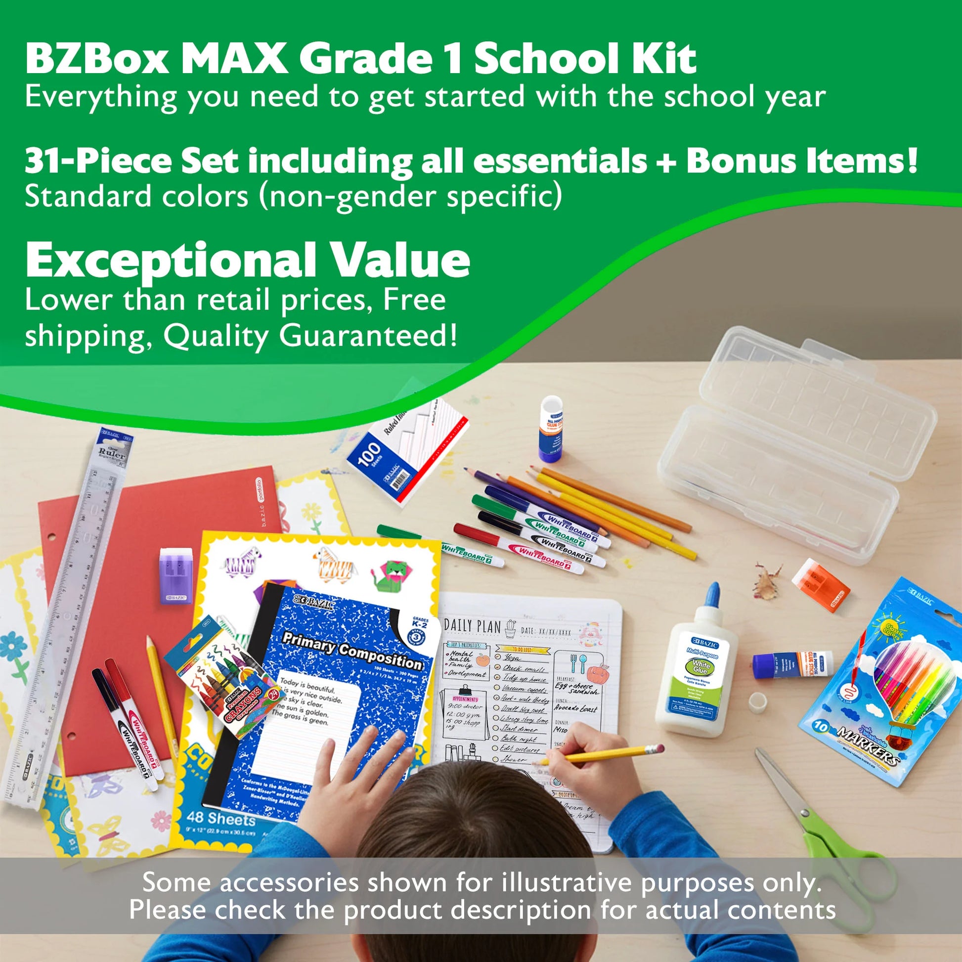 Back to School Kit, Grade 1, Std, Max, US - BZBox