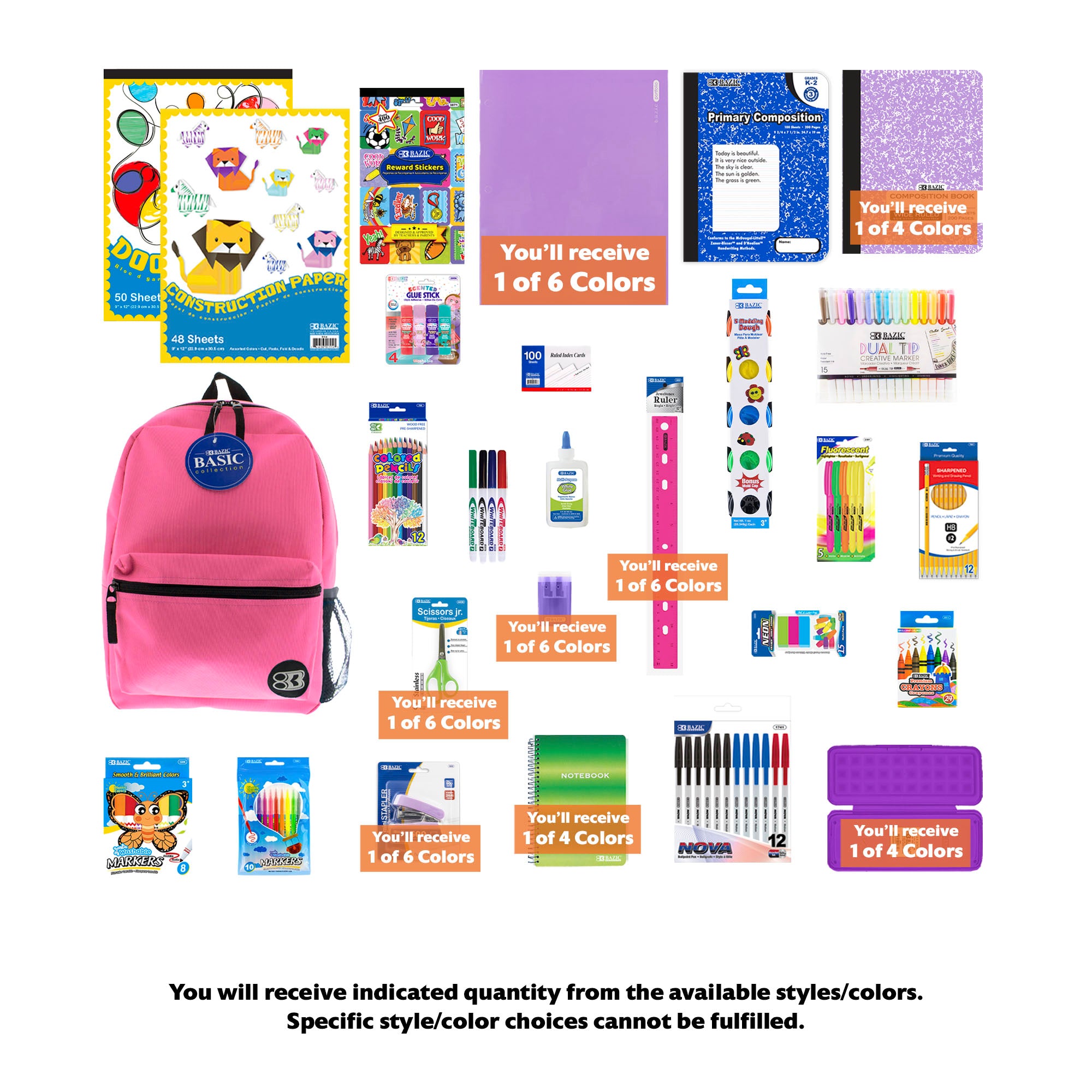 Back to School Kit, Grade 2, Girl, Max, US – BZBox