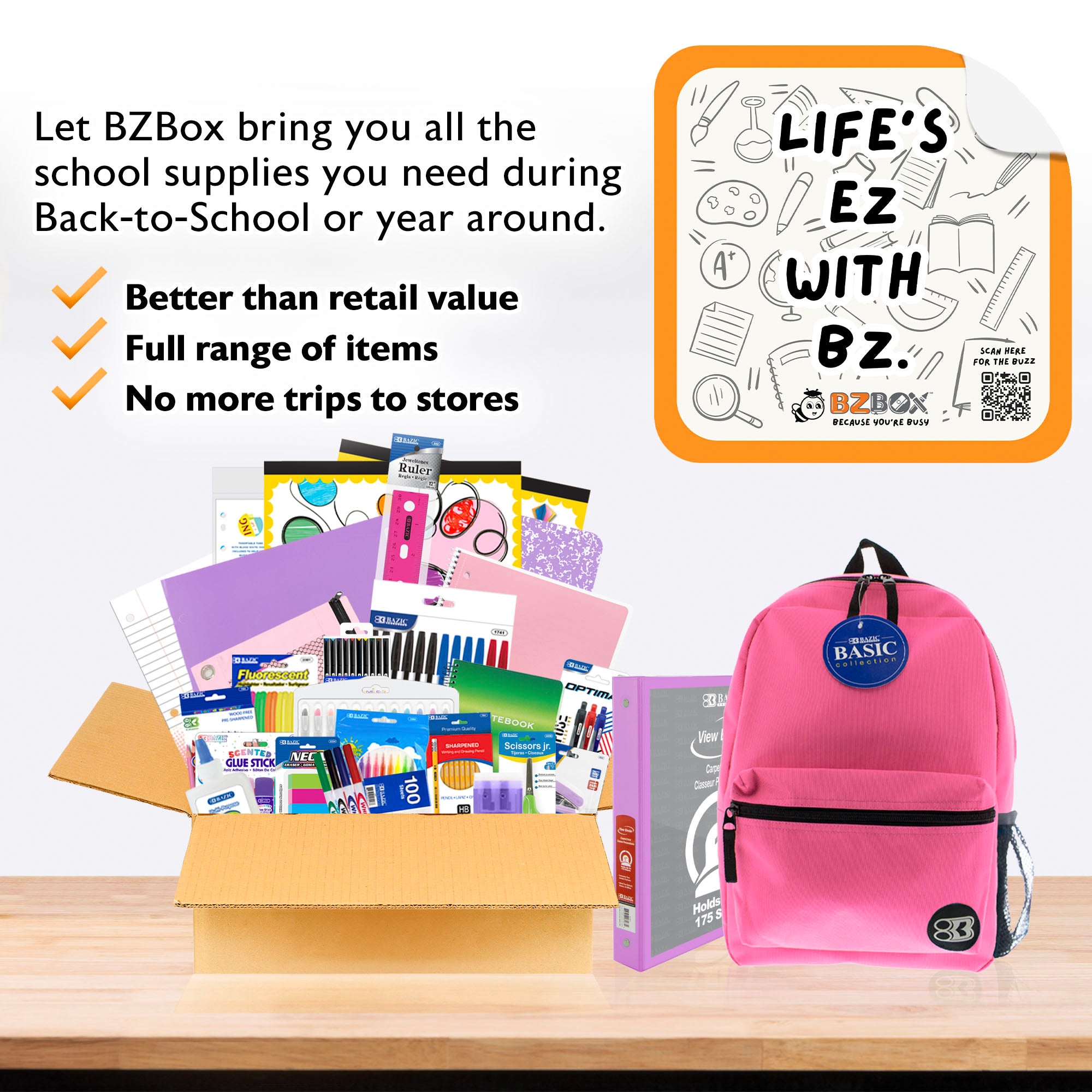 Back to School Kit, Grade 4, Girl, Max, US – BZBox