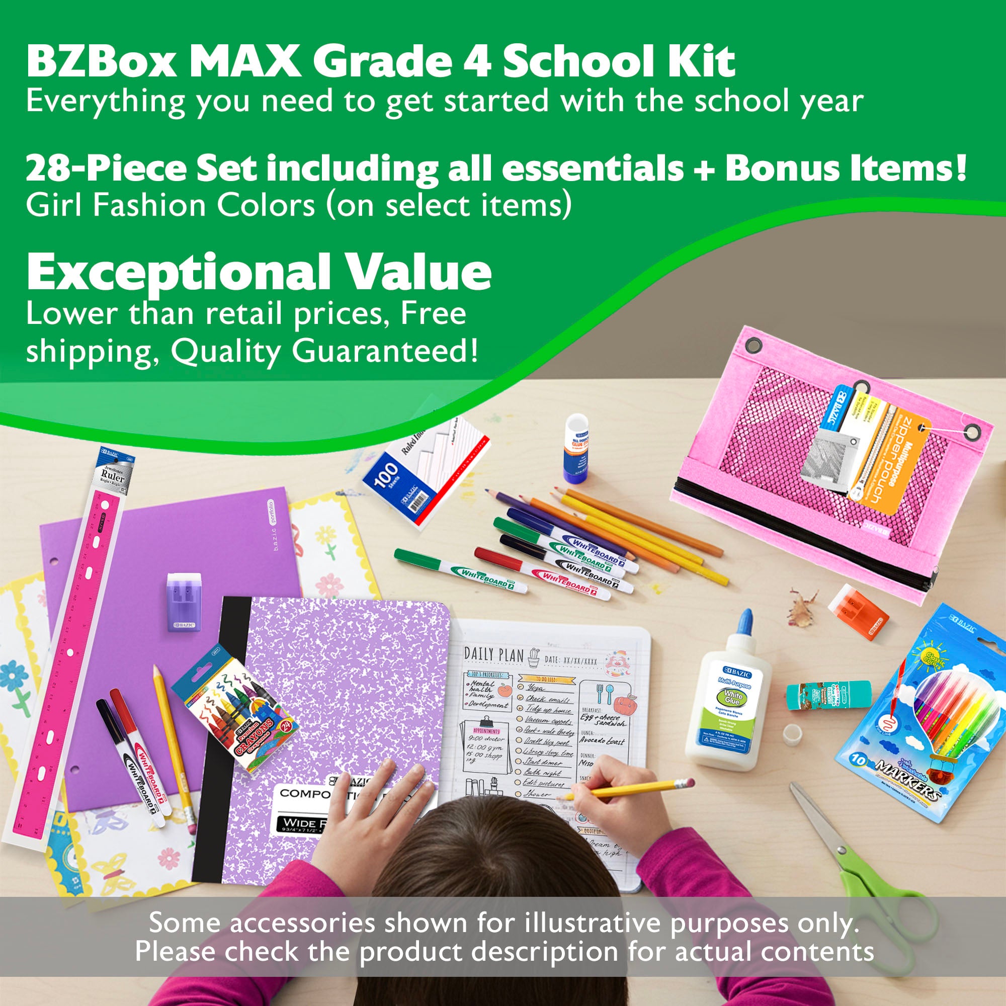 Back to School Kit, Grade 4, Girl, Max, US