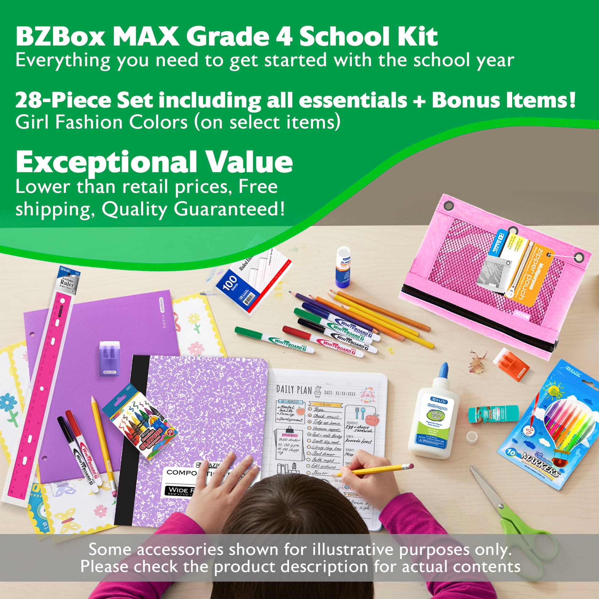 Back to School Kit, Grade 4, Girl, Max, US