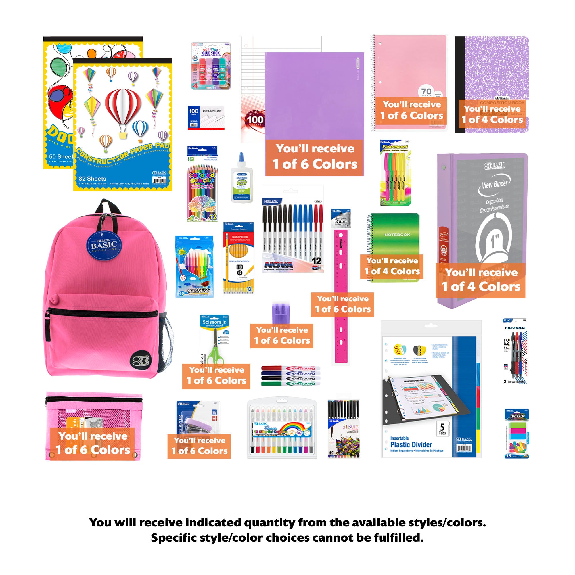 Back to School Kit, Grade 4, Girl, Max, US