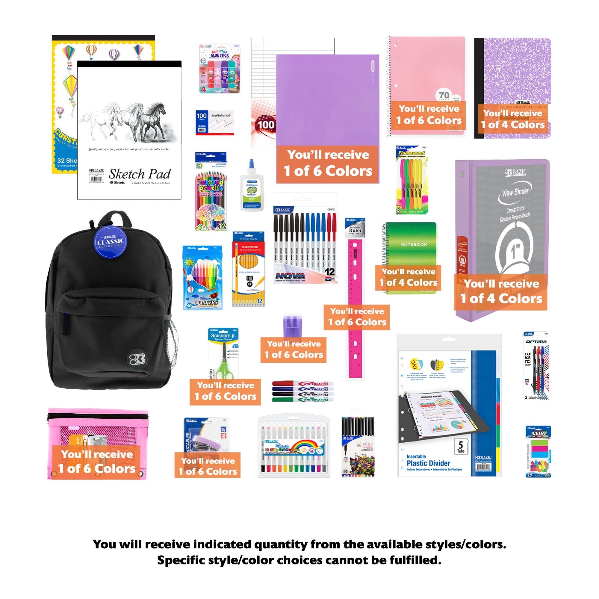 Back to School Kit, Grade 5, Girl, Max, US