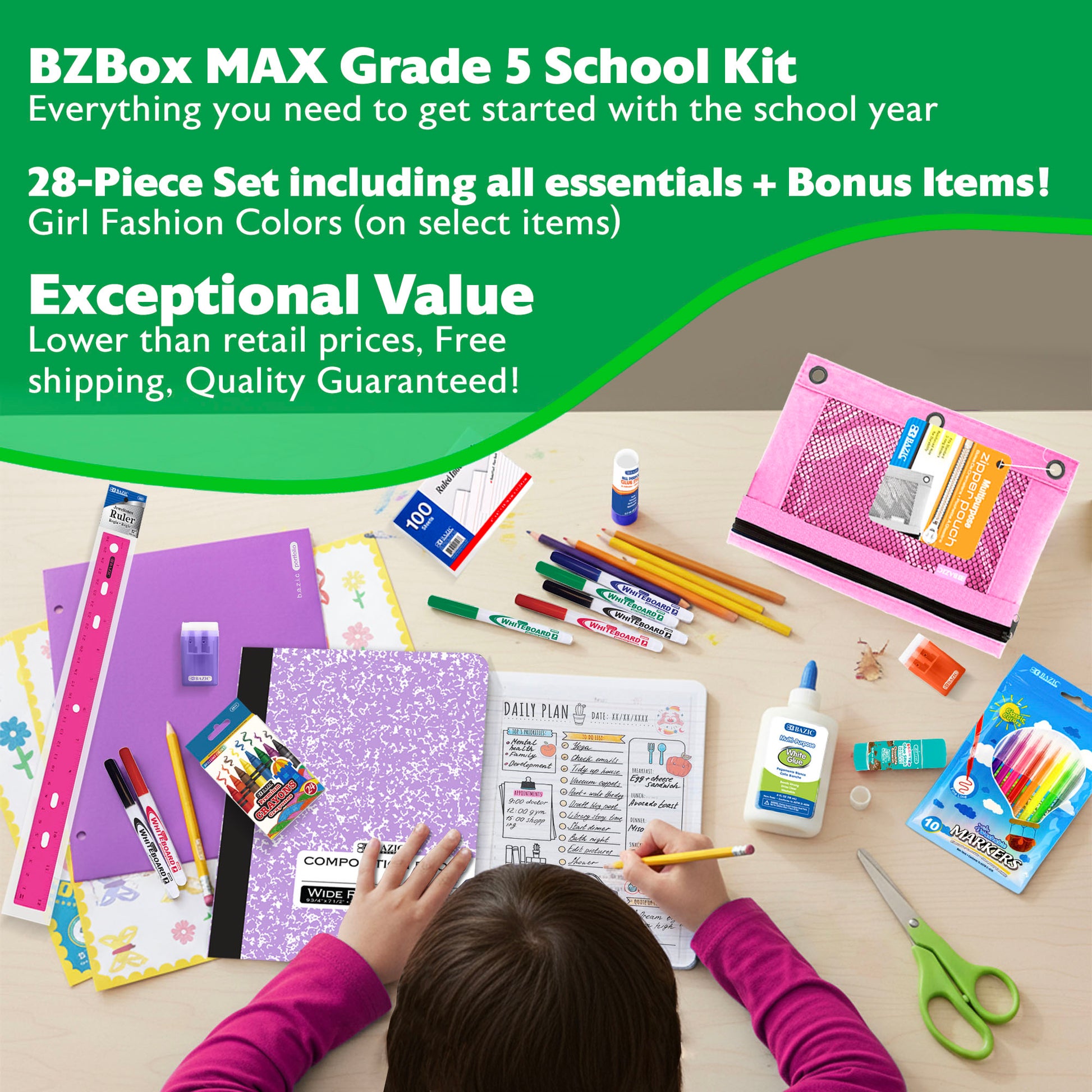 Back to School Kit, Grade 5, Girl, Max, US