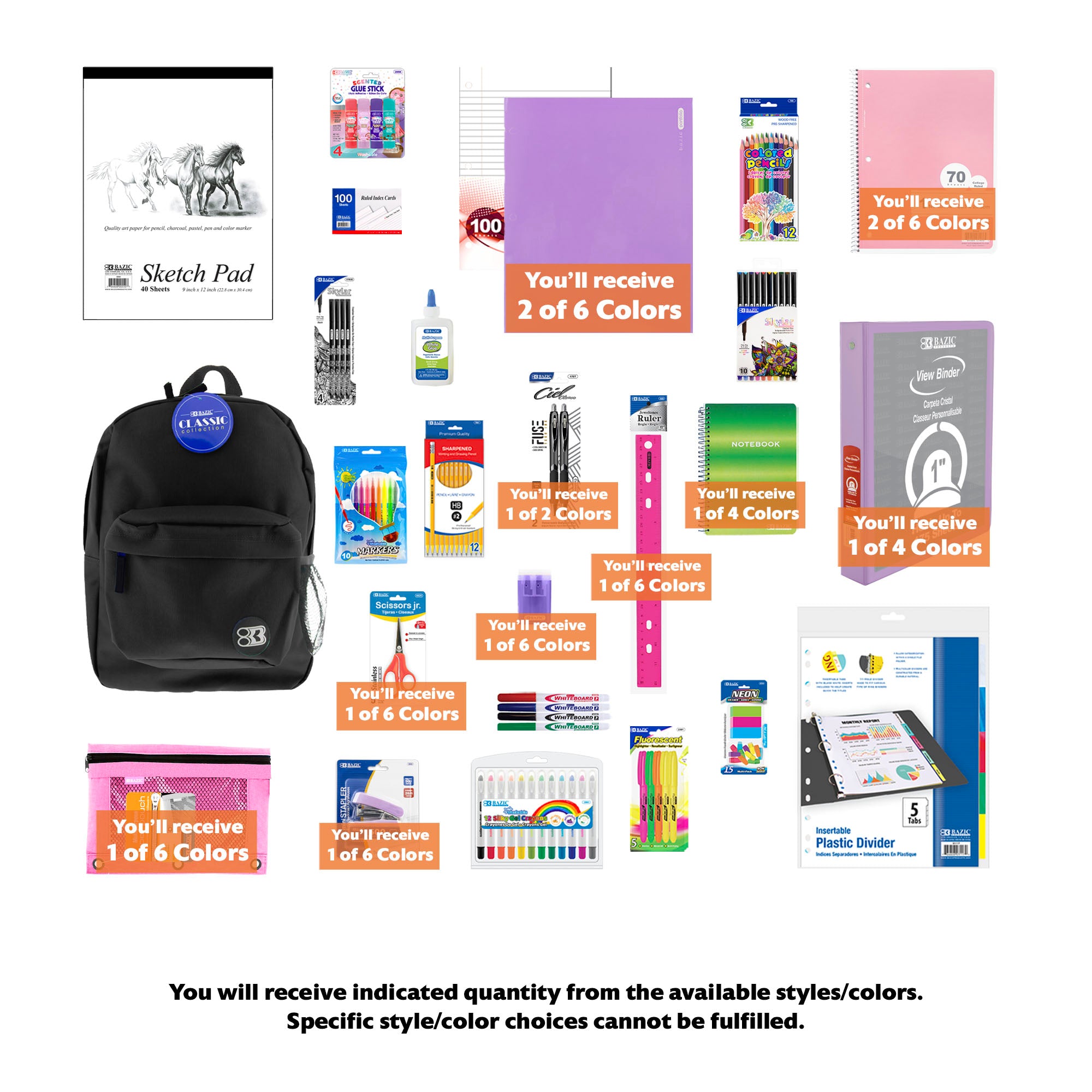 Back to School Kit, Grade 6, Girl, Max, US