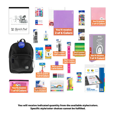 Back to School Kit, Grade 6, Girl, Max, US