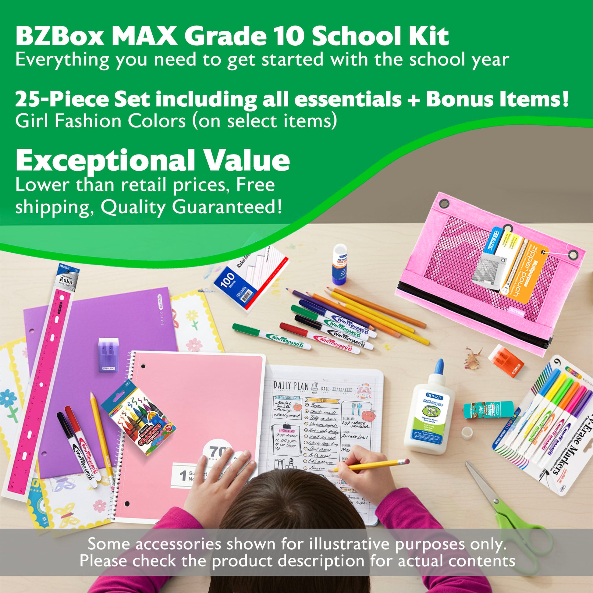 Back to School Kit, Grade 10, Girl, Max, US