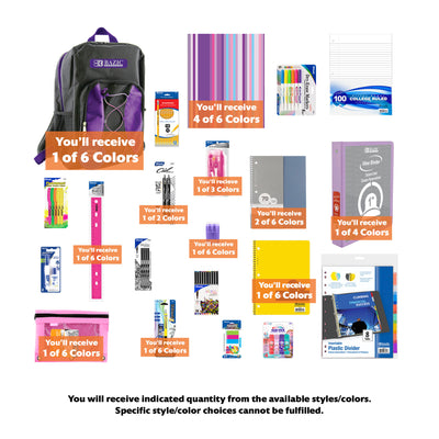 Back to School Kit, Grade 10, Girl, Max, US