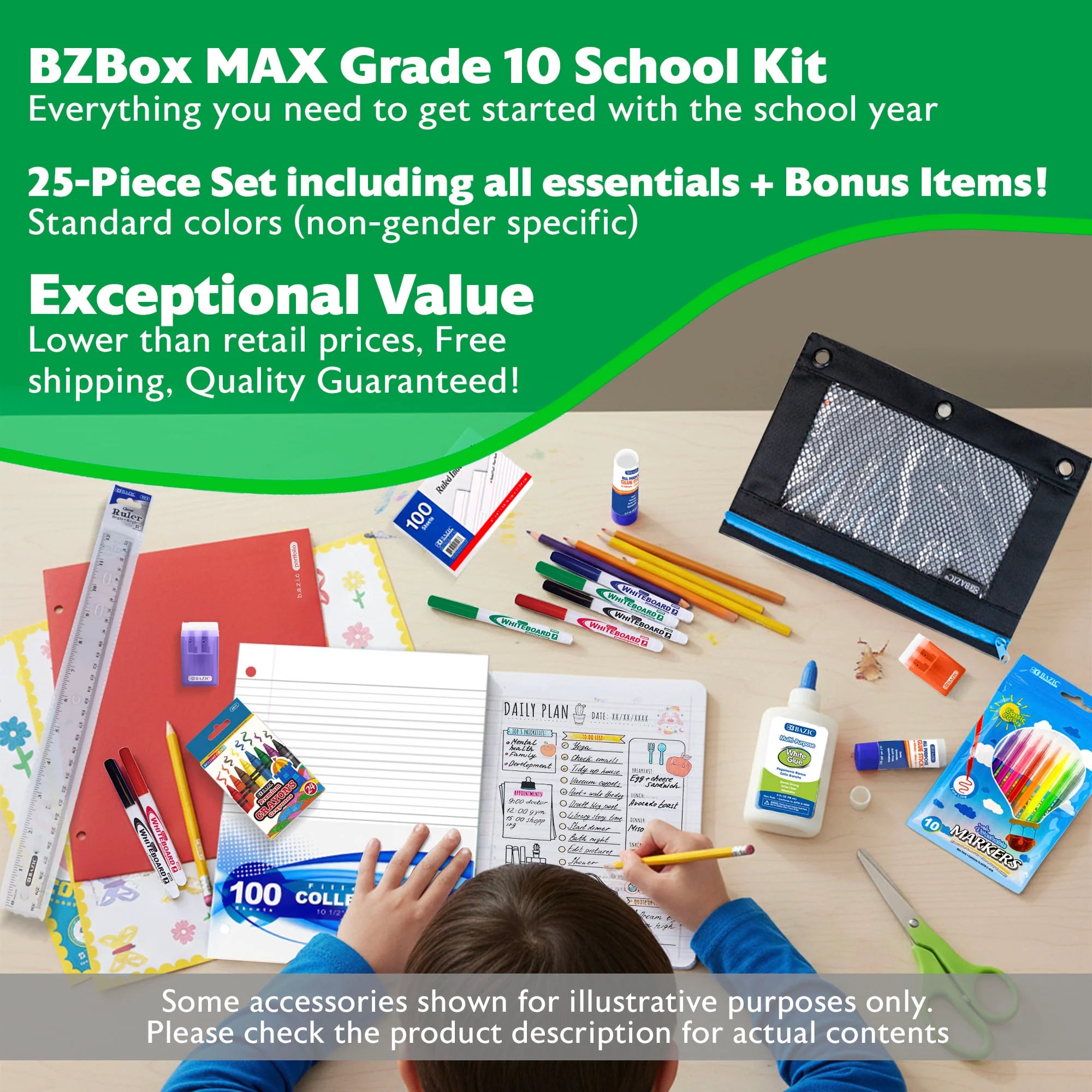 Back to School Kit, Grade 10, Std, Max, US - BZBox