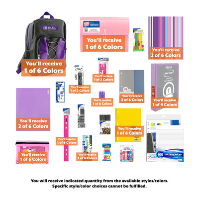 Back to School Kit, Grade 12, Girl, Max, US