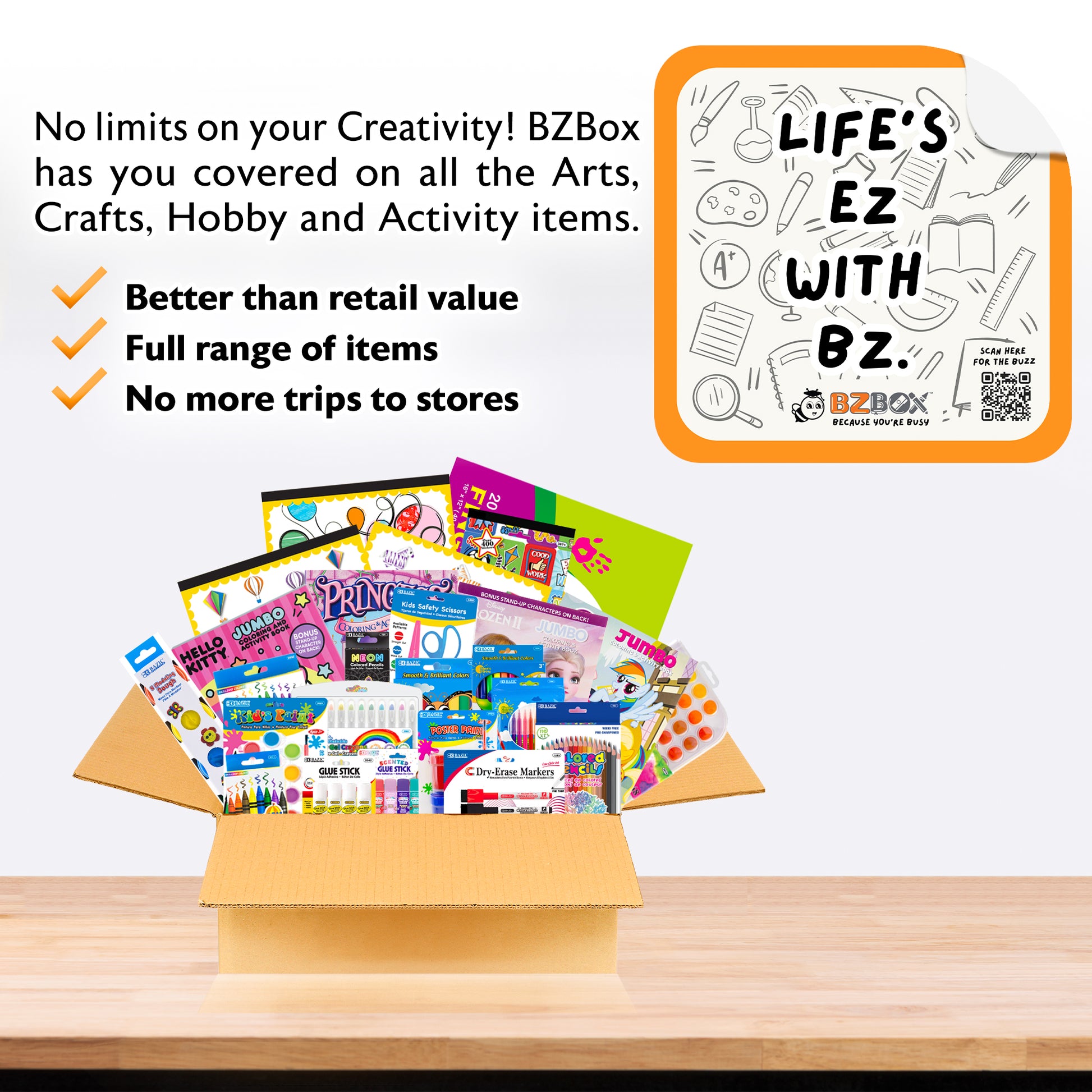 Kids Jumbo Coloring Activity Kit by BZ featuring girl-themed books, includes 26 art and activity items for creative fun.