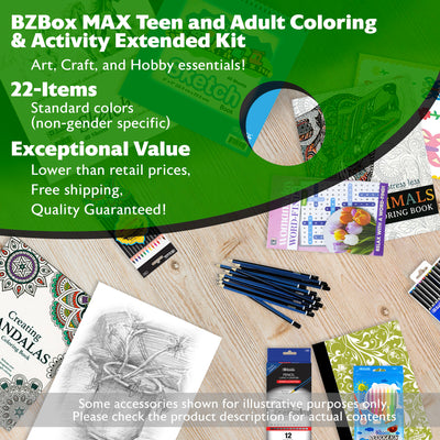 Teen and Adult Jumbo Coloring & Activity, Extended Kit, MAX, 22 items