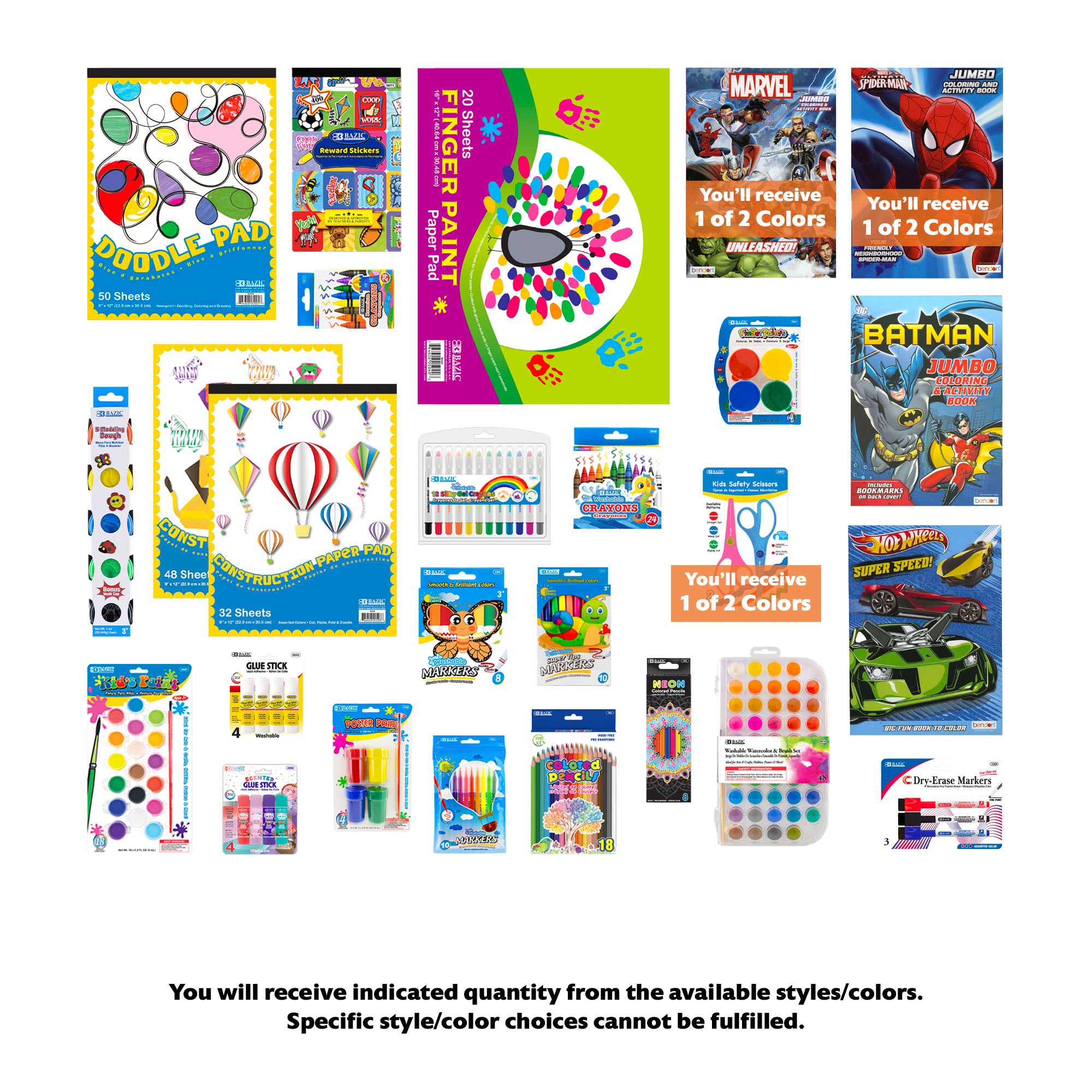 Kids Jumbo Coloring Activity Kit, Extended Kit, MAX, 26 items, BOY Theme Books.