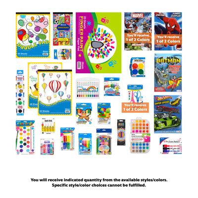 Kids Jumbo Coloring Activity Kit, Extended Kit, MAX, 26 items, BOY Theme Books.