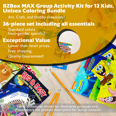 Group Actiity Kit for 12 Kids, Coloring Bundle, Unisex, 36 items, MAX