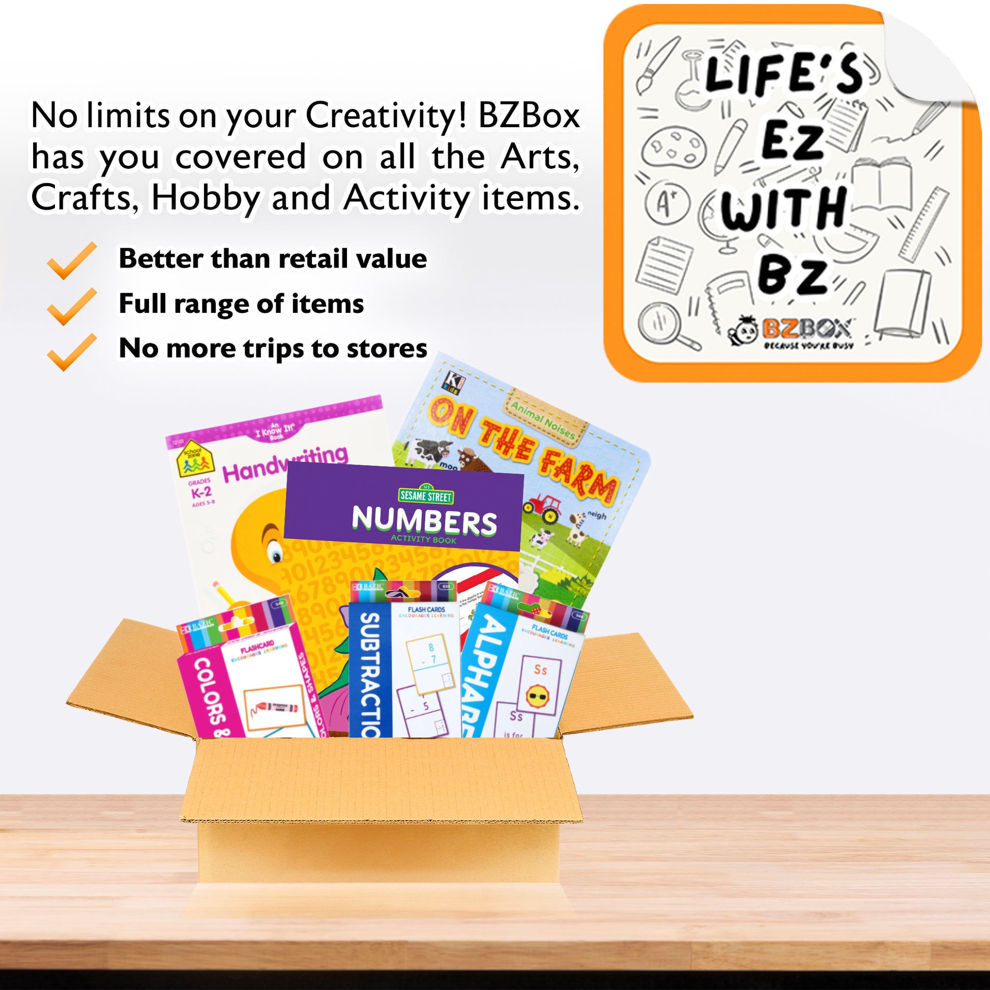 Early Learning Flash Cards Kit, with bonus Workbooks, 30 items, MAX