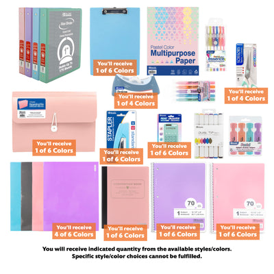 Pastel Colors Theme Home Office Kit, Girl, 22 Items,  MAX