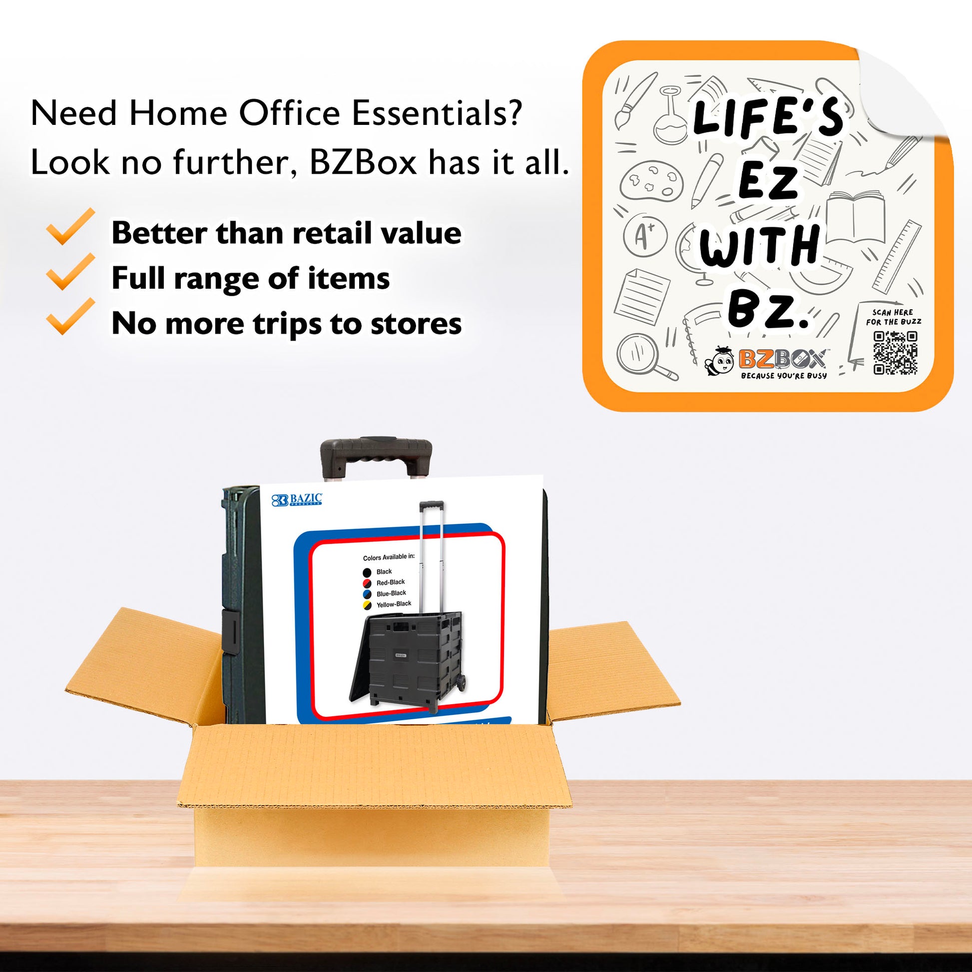 Value Deal - Foldable Rolling Cart w/ Lid Cover Black 16" X 18" X 15", MAX