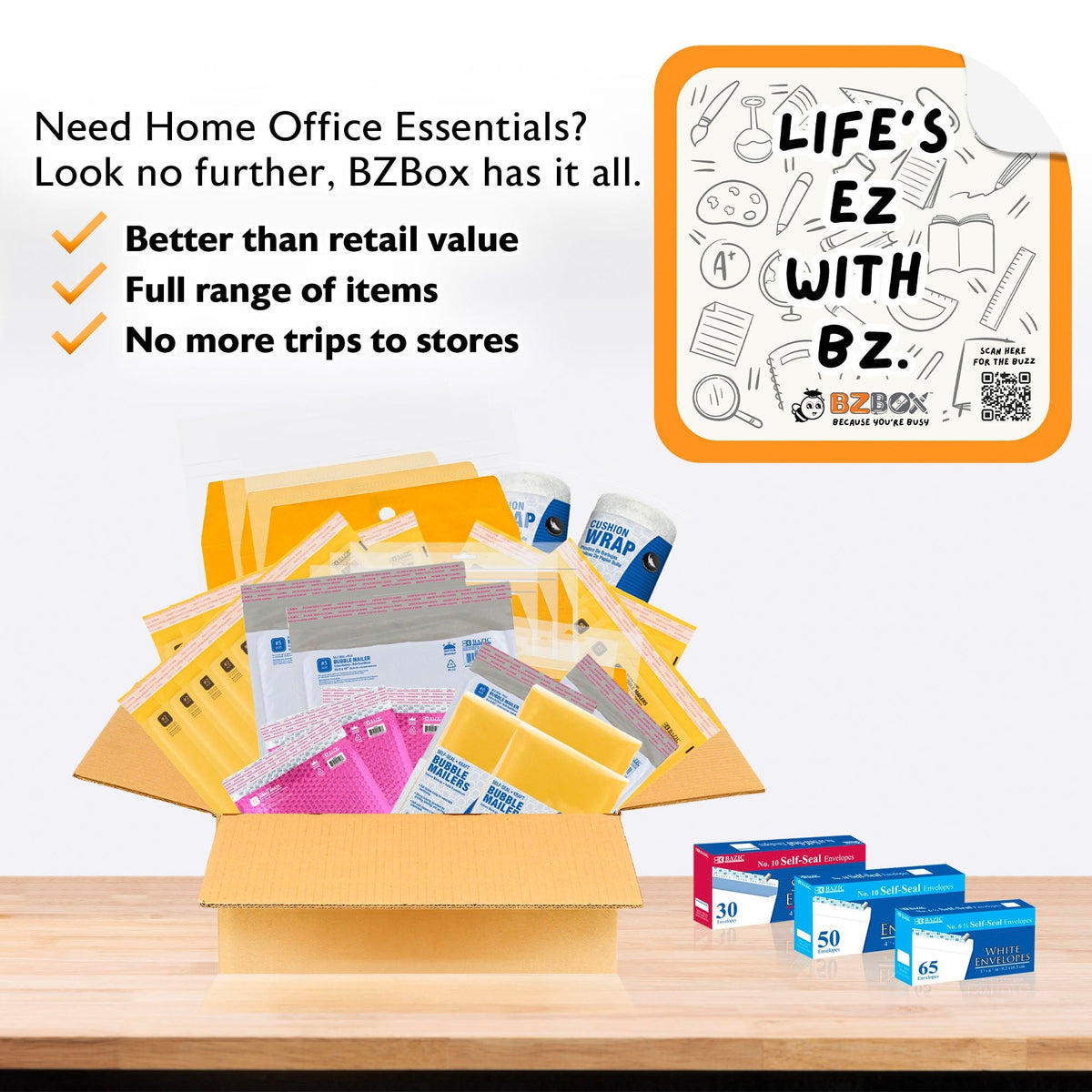 Mailing and Envelopes Jumbo Kit, Assorted types and sizes, 54 items, M ...