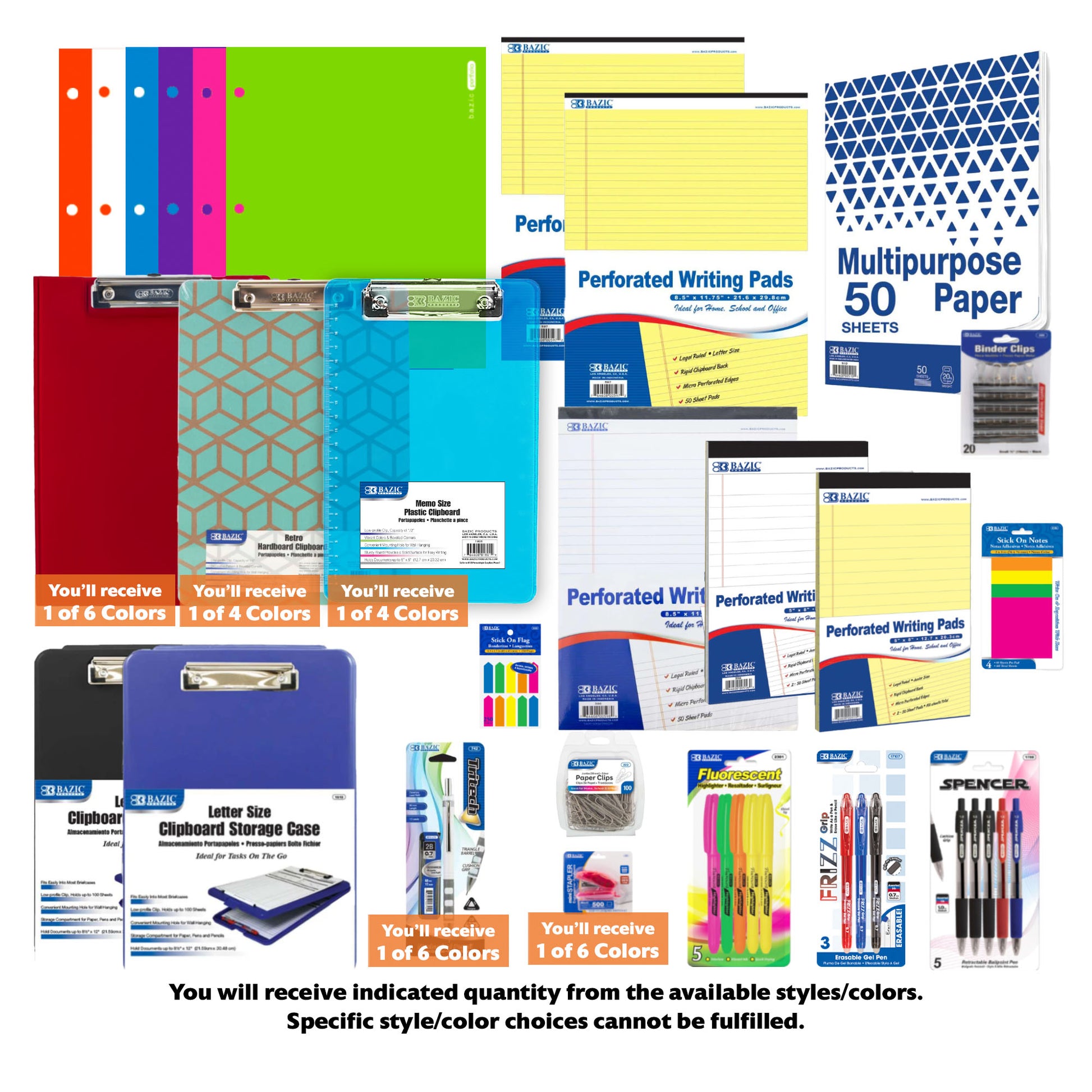 Storage Clipboard and Accessories Kit, 26 items, MAX