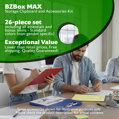 Storage Clipboard and Accessories Kit, 26 items, MAX