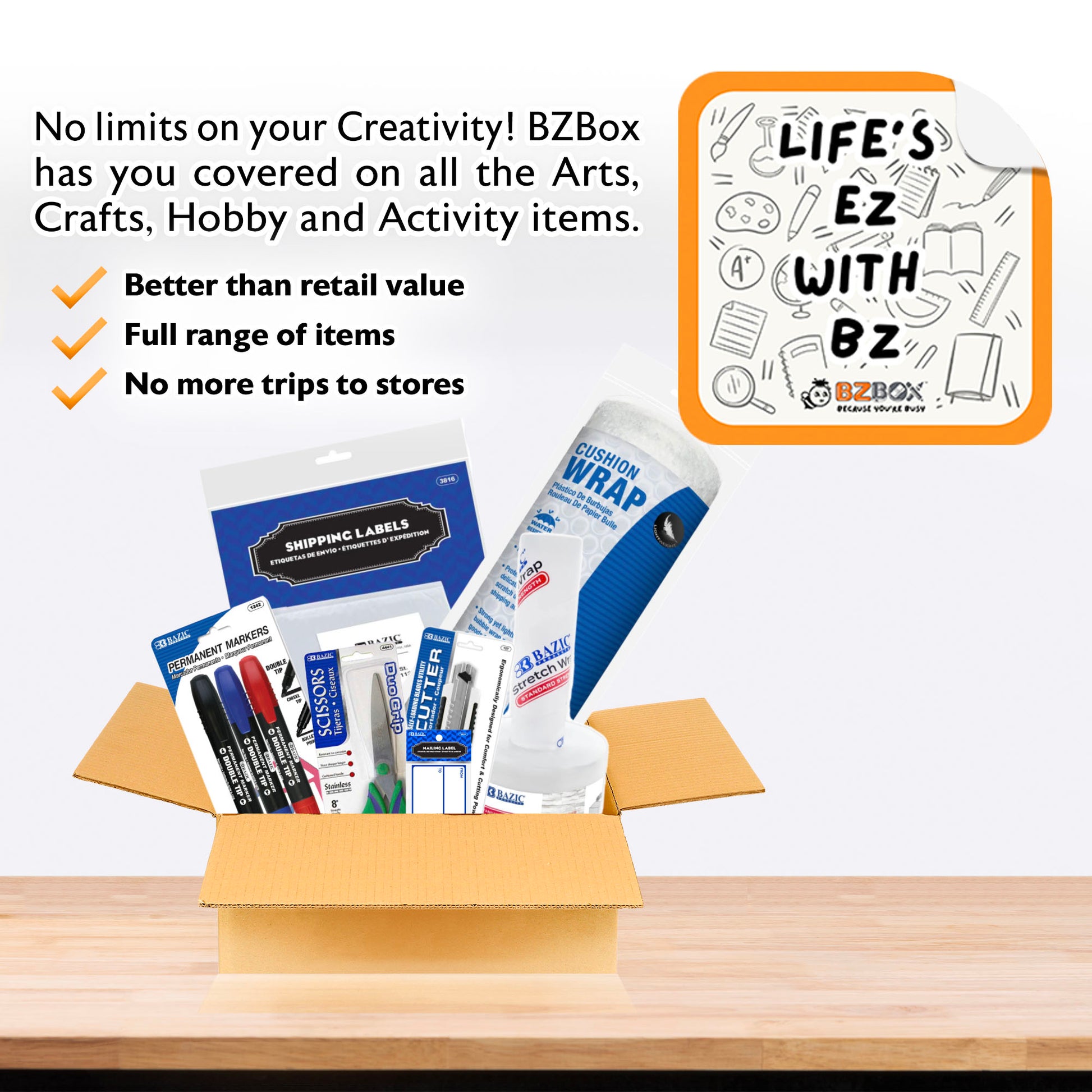 Packaging and Shipping supplies, Jumbo Assortment, 16 items, MAX