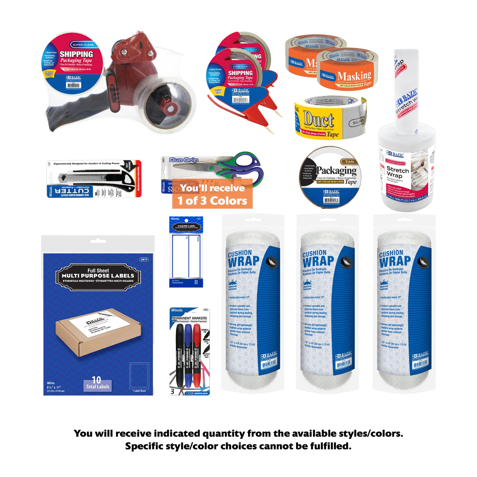 Packaging and Shipping supplies, Jumbo Assortment, 16 items, MAX