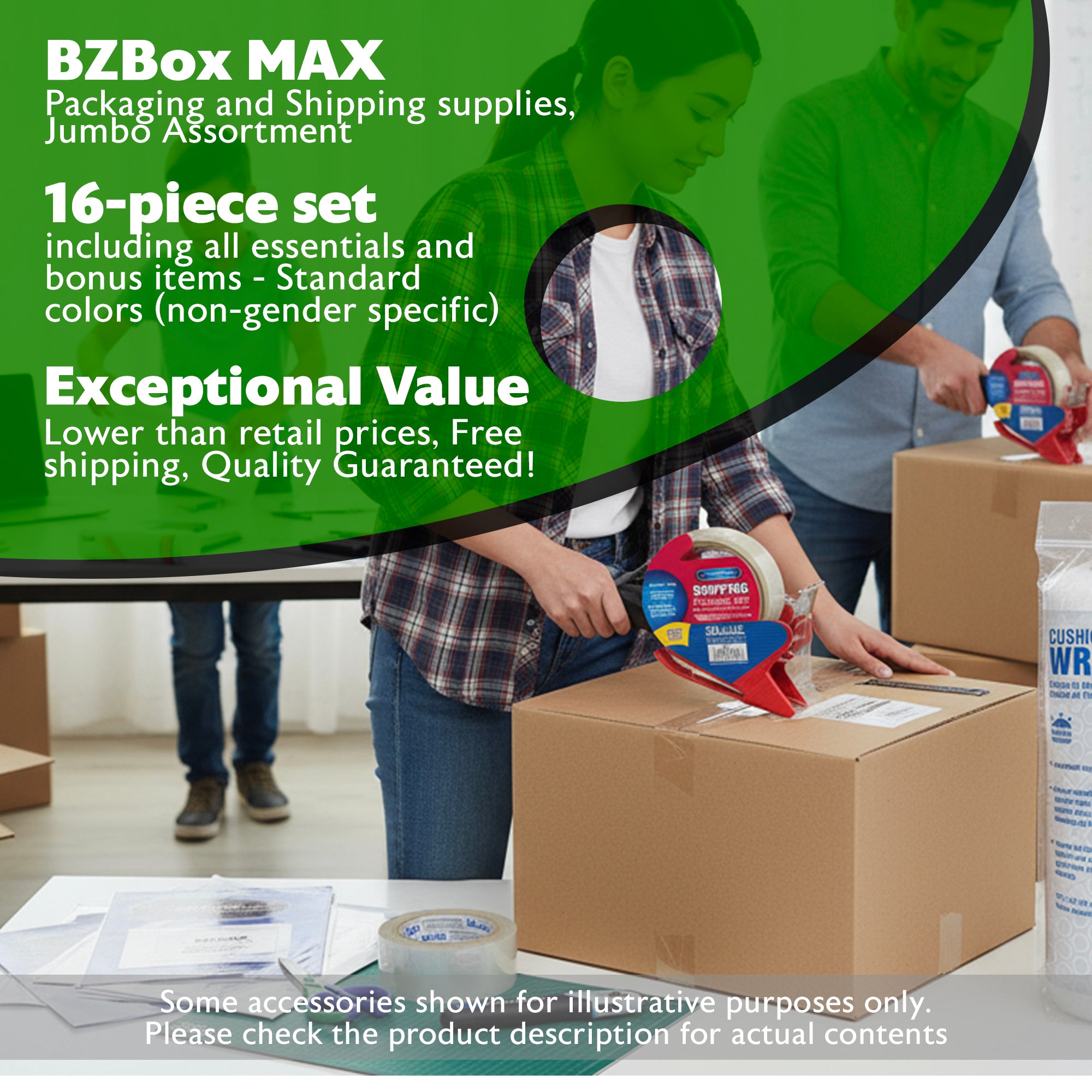 Packaging and Shipping supplies, Jumbo Assortment, 16 items, MAX