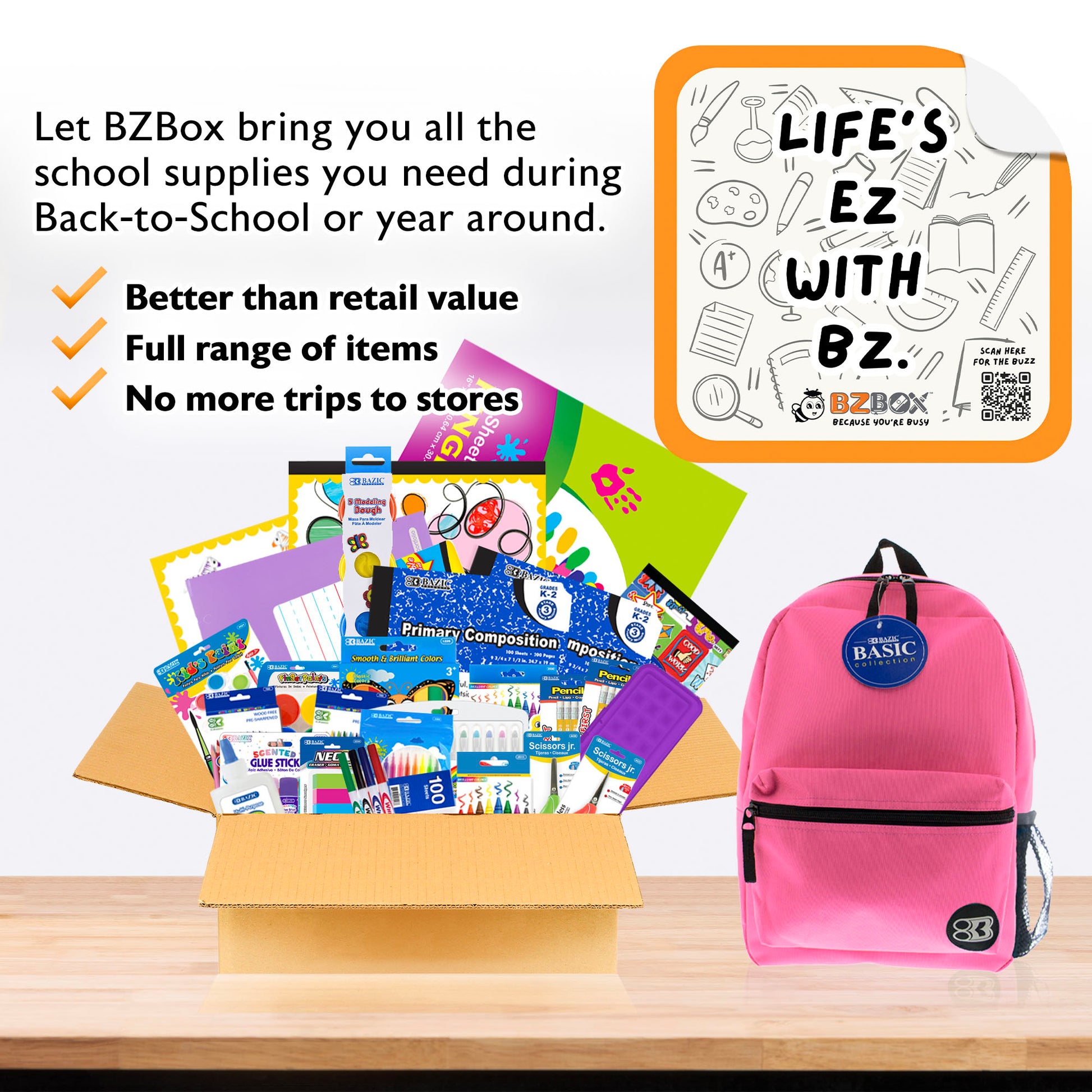 Back to School Kit, Kindergarten, Girl, Max, US - BZBox