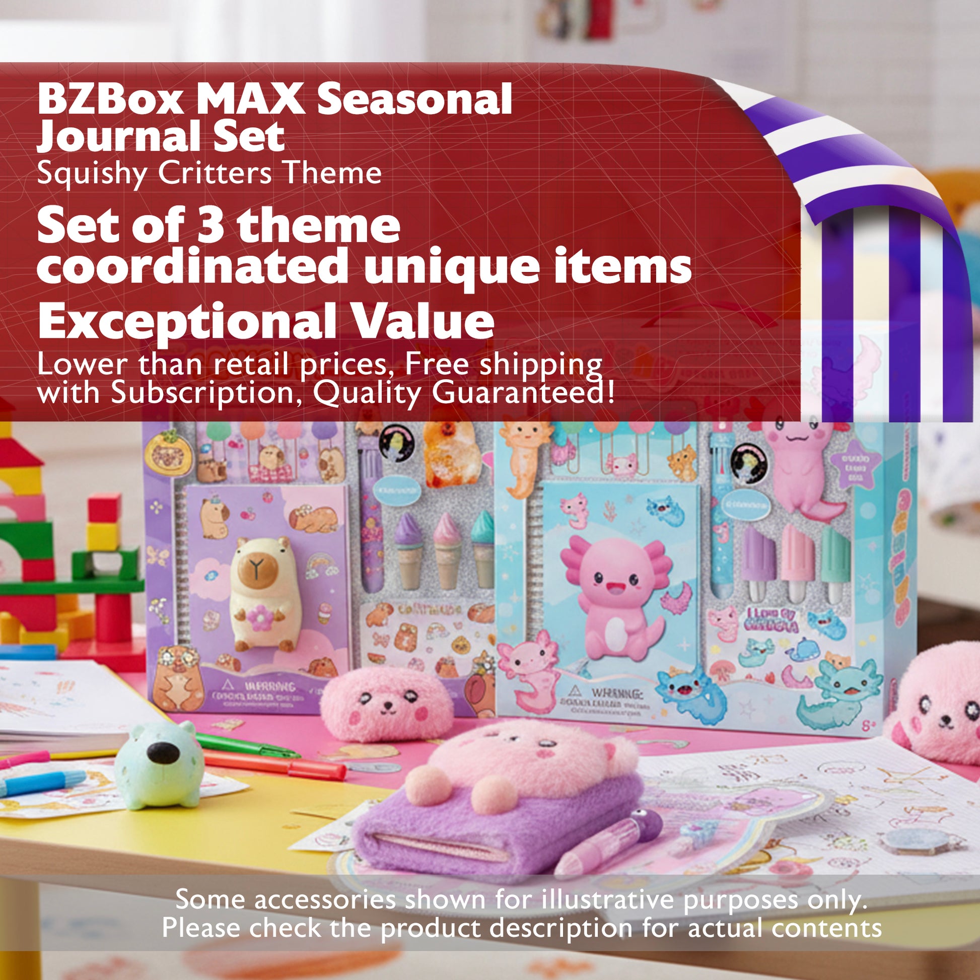 Seasonal Journal Set, Squishy Critters Theme, 3 items, MAX