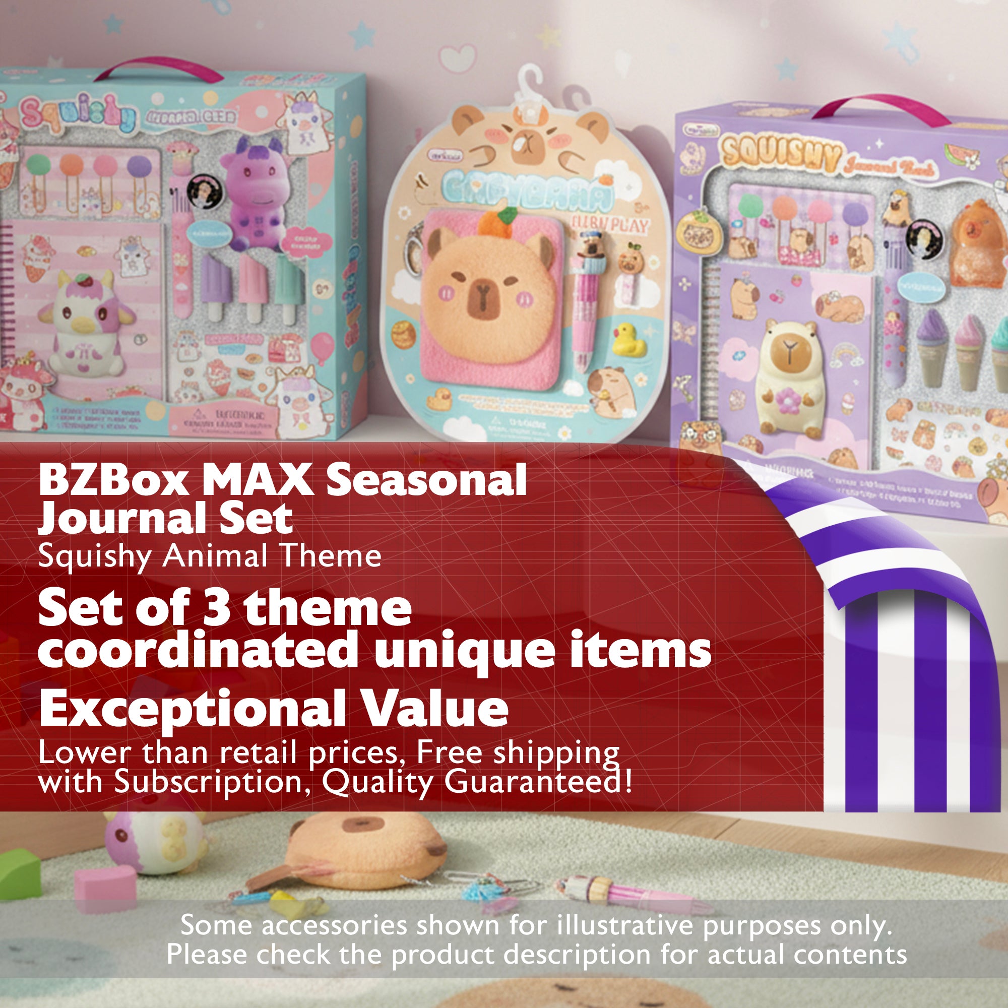 Seasonal Journal Set, Squishy Animal Theme, 3 items, MAX