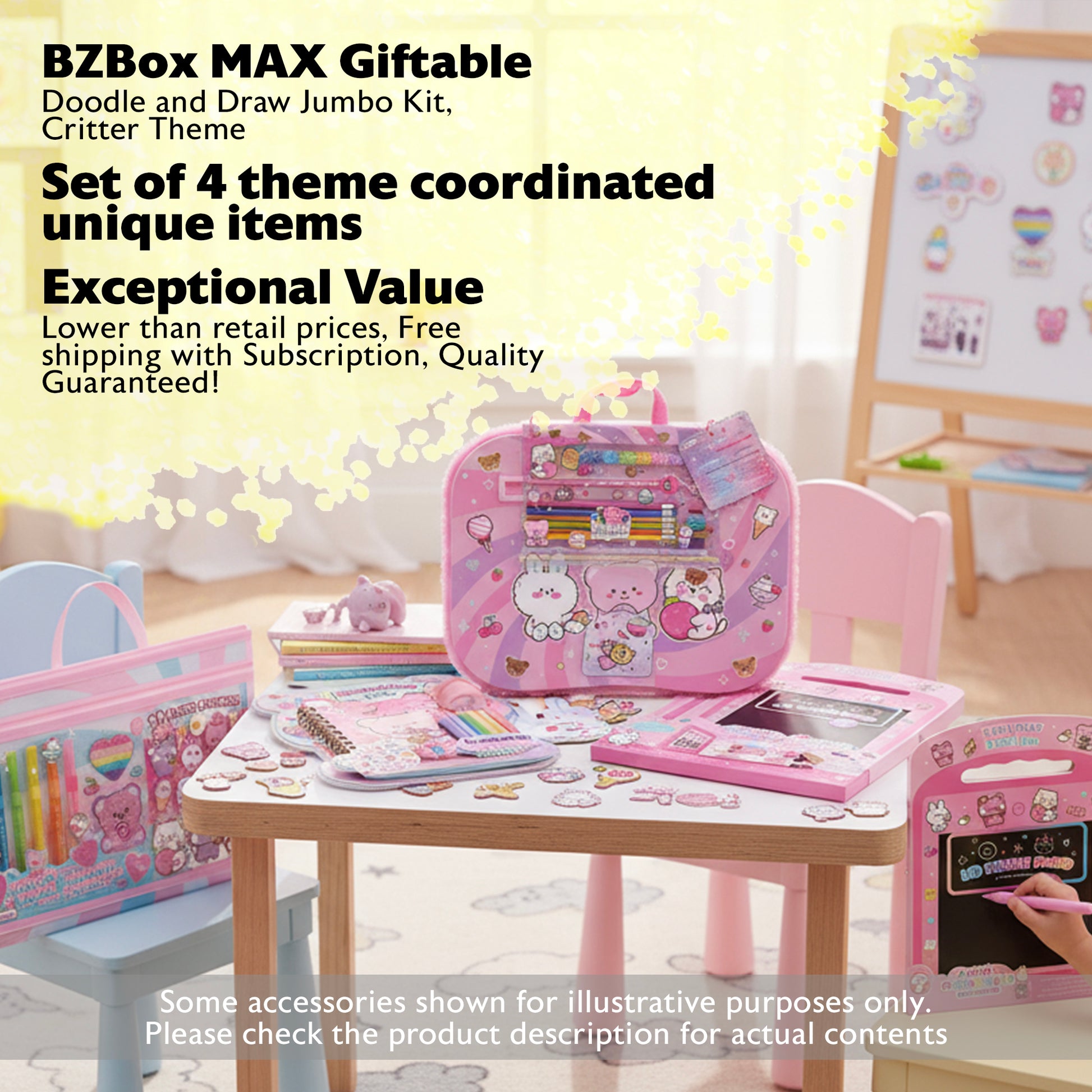 Giftable, Doodle and Draw Jumbo Kit,  Critter Theme, 4 Items,  MAX