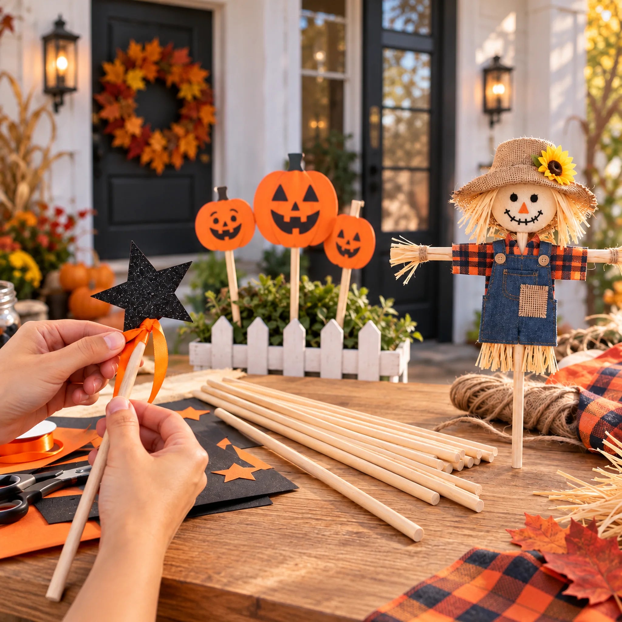 BZBox Halloween Crafting Essentials Kit with 7 seasonal craft supplies for Halloween decoration and DIY projects.