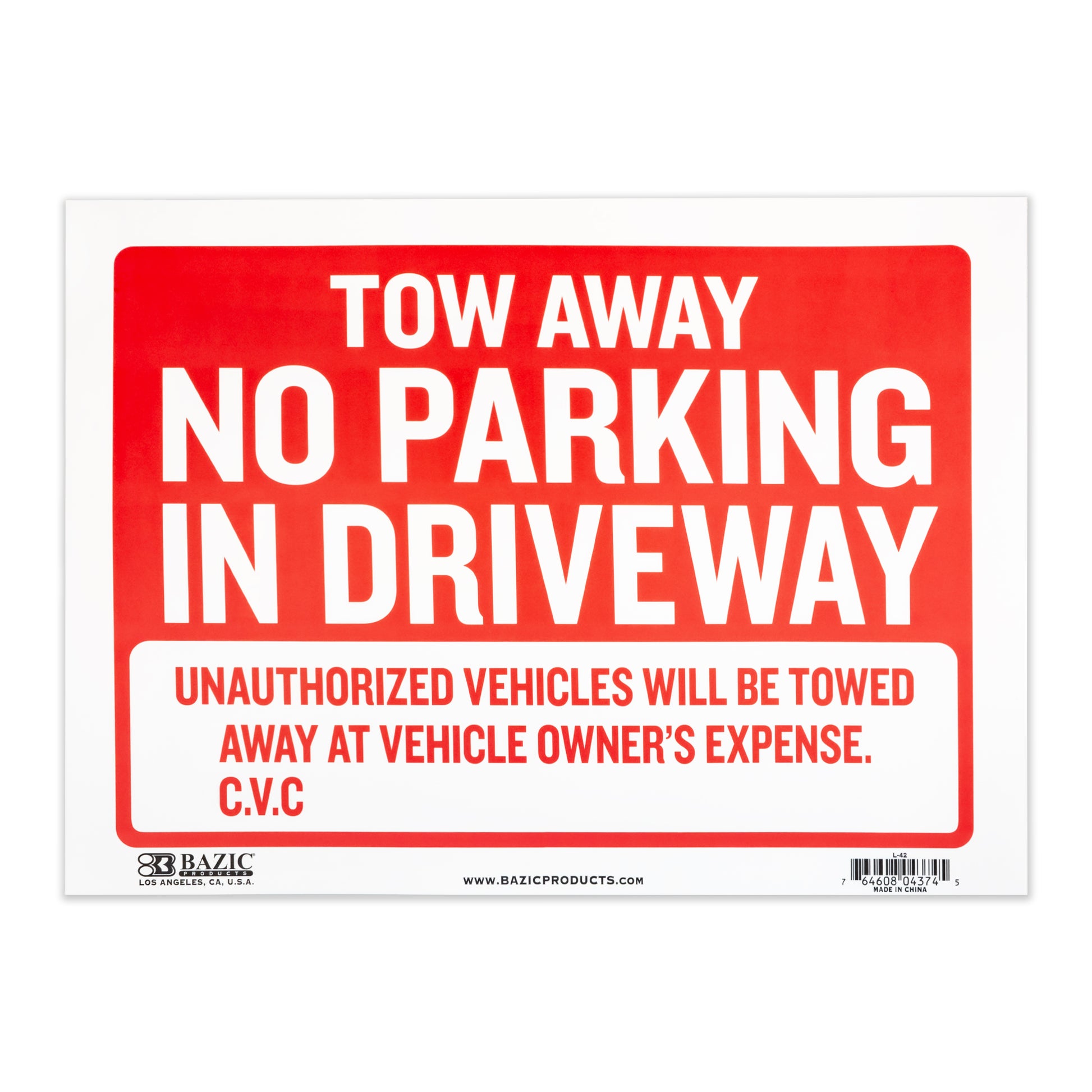 12" X 16" Tow Away Sign
