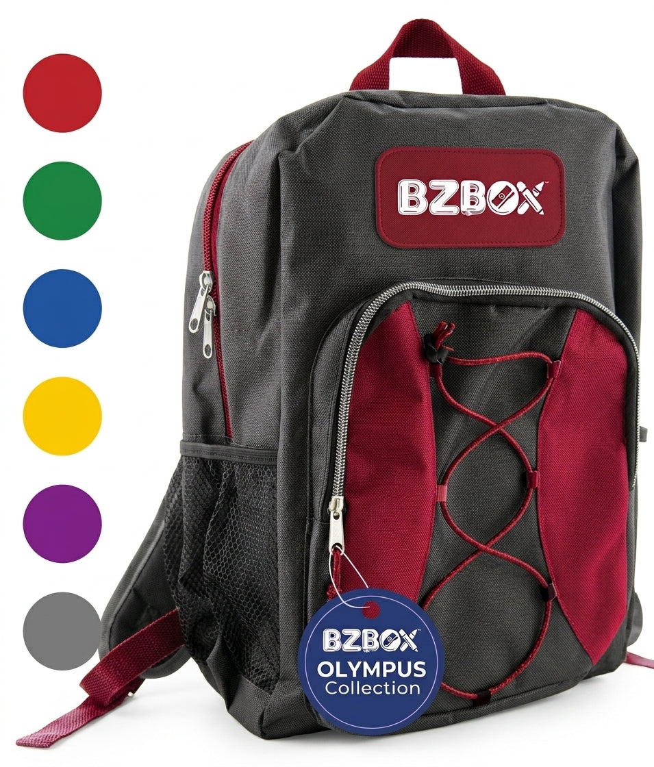 Olympus backpack from BZBox High School Supplies Kit with 25 school essentials and supplies inside.
