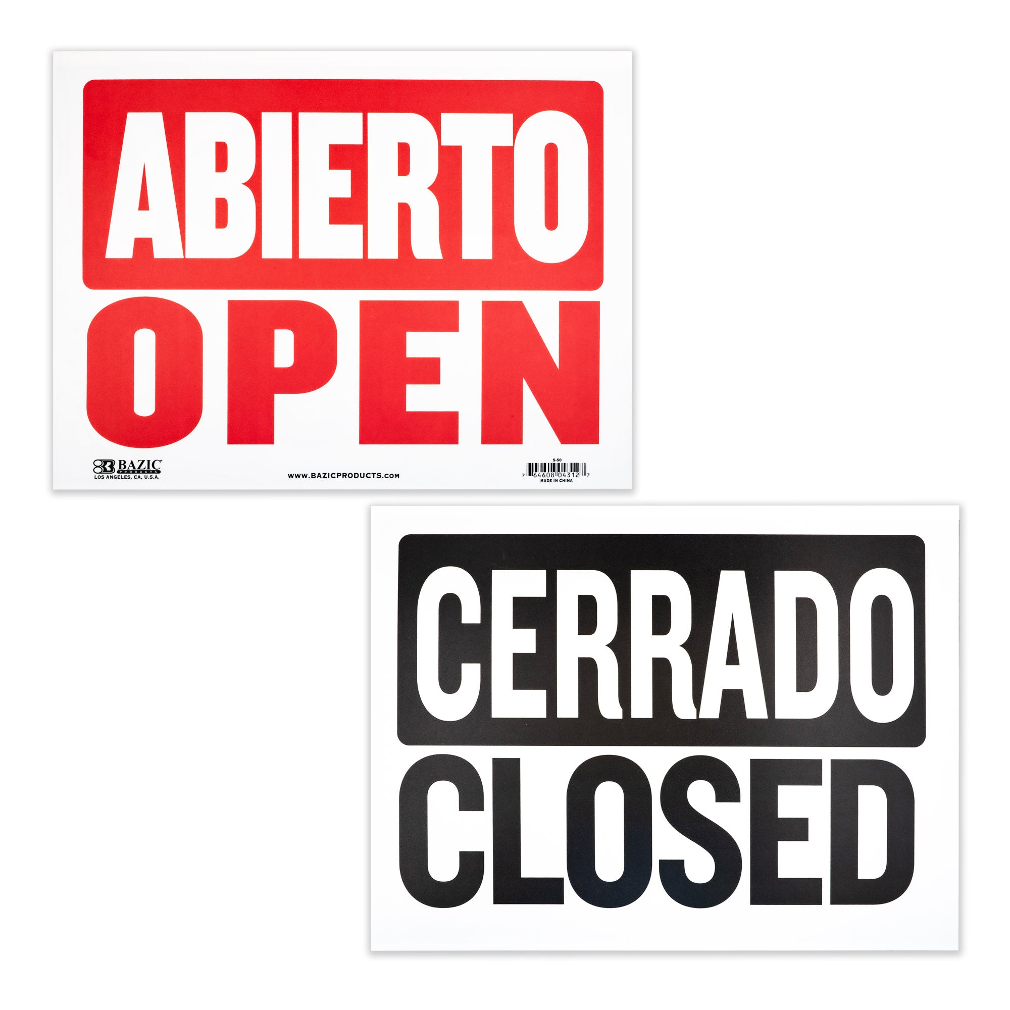 BAZIC 9x12 inch BYOB open and closed sign with open sign front and closed sign back, designed for business use.